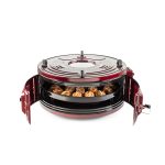 Furrë Rrethore 32L SAMDAN me fuqi 1300W, termostat 50–300°C dhe tepsi 38cm. Ideale për pica, byrekë dhe gatime të shpejta.