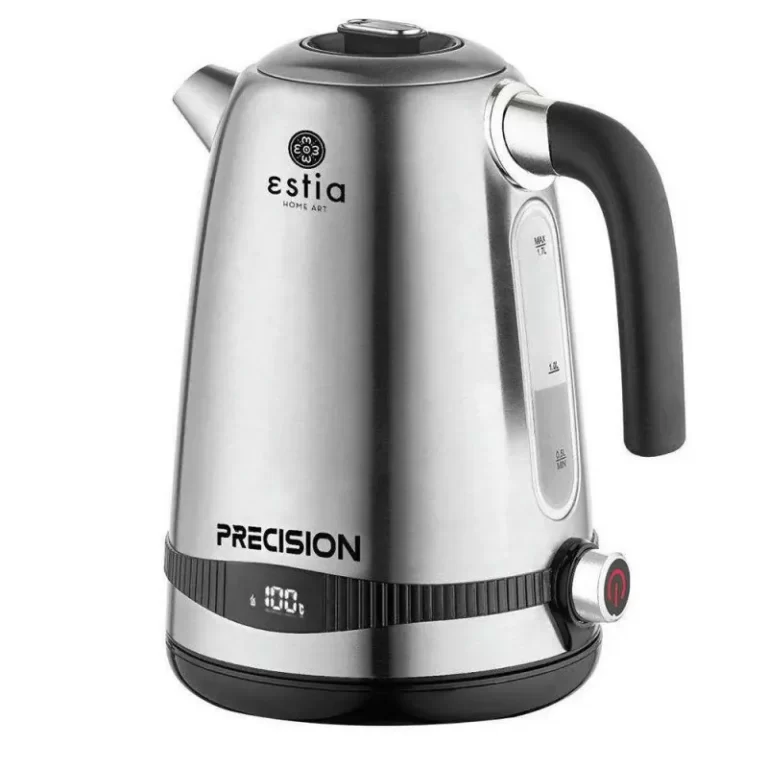 Ngrohese Uji Elektrike 1.7L 2200W ESTIA/GR prej inoksi cilesor, me termometer dhe kontroll dixhital temperature ofron qëndrueshmëri, siguri dhe shpejtësi!
