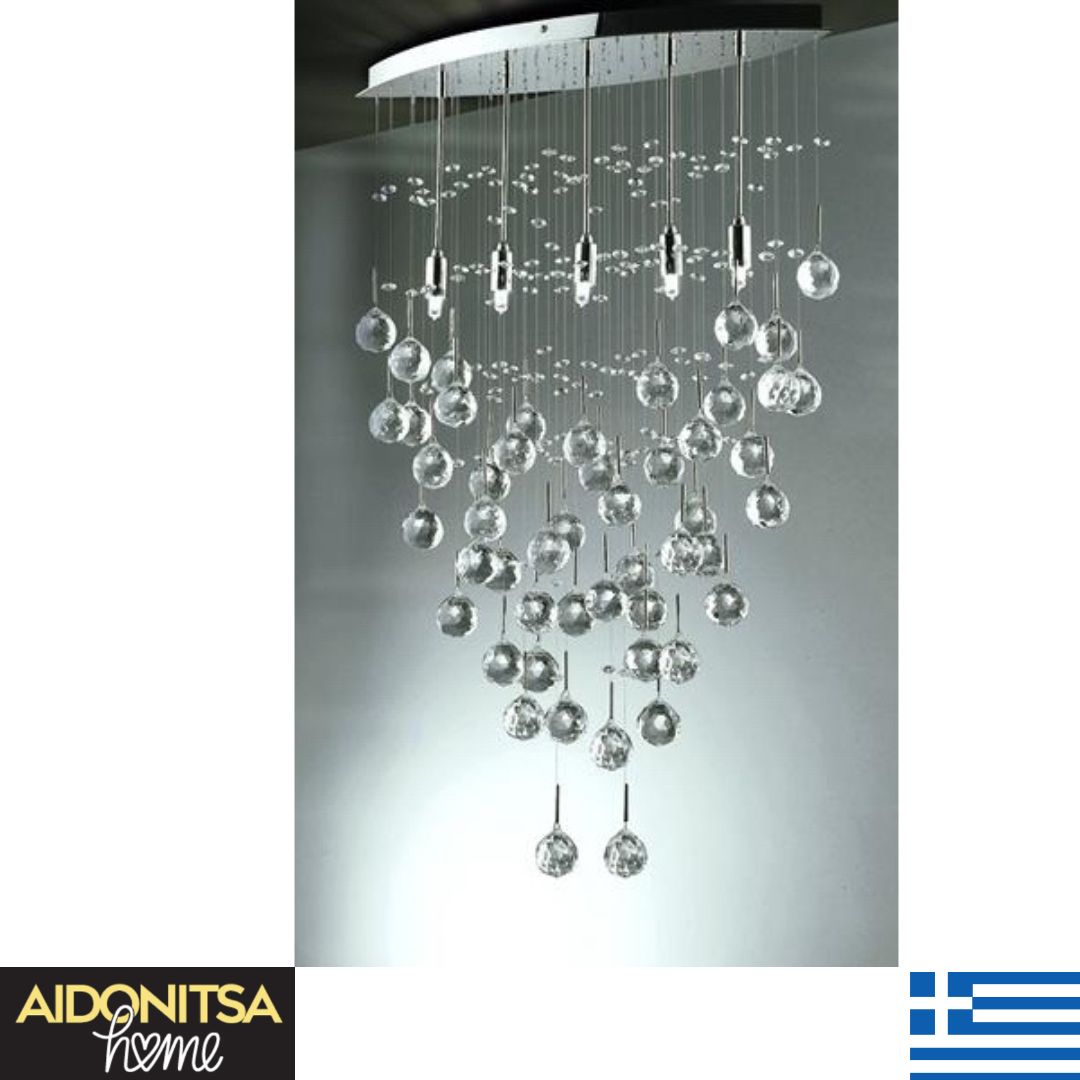 Abazhur Tavani Kristali 1368CB5AB 5XG9 LED prodhuar në Greqi nga mjeshtra artizanë me kristal cilësor dhe inoks special tani në çmim fantastik -50%!