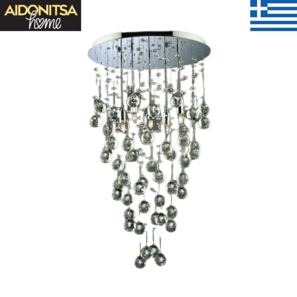 Abazhur Tavani Kristali 13688 D50cm 8XG9 LED prodhuar në Greqi nga mjeshtra artizanë me kristal cilësor dhe inoks special tani në çmim fantastik -50%!