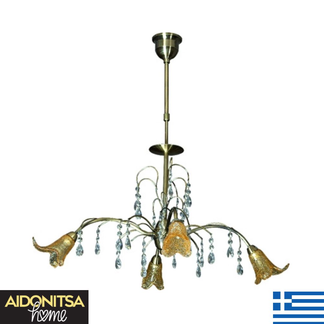 Abazhur Tavani Qelqi Murano TOP1034 4xG9 Llampa LED prodhim grek nga mjeshtra artizanë nga qelqi Murano, i famshëm në botë tani në çmim fantastik -50%!