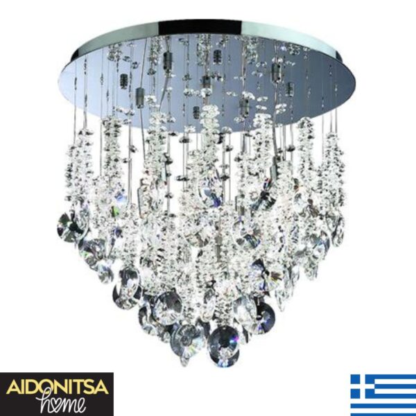 Abazhur Tavani Kristali 1752 6xG9 Llampa LED prodhim grek nga mjeshtra artizanë me kristal cilësor dhe inoks special tani në çmim fantastik -50%!
