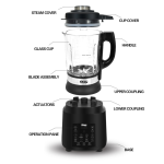 Blender me Ngrohje KJ2110 DSP Professional 800W 25000 xhiro/minute, me panel inteligjent me prekje, shumefunksional, ene qelqi.