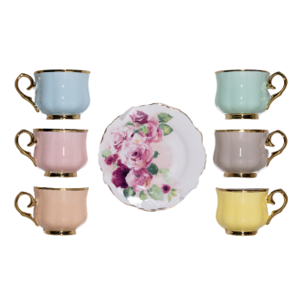 Set Filxhanësh Kafe Porcelani ED9566 . dekor lulesh elegant për ata që vlerësojnë klasiken, romantiken dhe detajet e punuara me kujdes