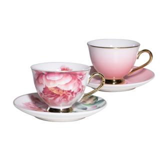 Set Filxhanësh Kafe Porcelani ED9561. dekor lulesh elegant për ata që vlerësojnë klasiken, romantiken dhe detajet e punuara me kujdes