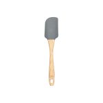 Shpatull silikoni gri me dorezë druri 26x5cm – vegël gatimi HOMESHOP