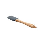 Shpatull silikoni gri me dorezë druri 26x5cm – vegël gatimi HOMESHOP