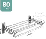 Ndërresë rrobash murale me 5 elemente alumini dhe palosje harmonike 80cm