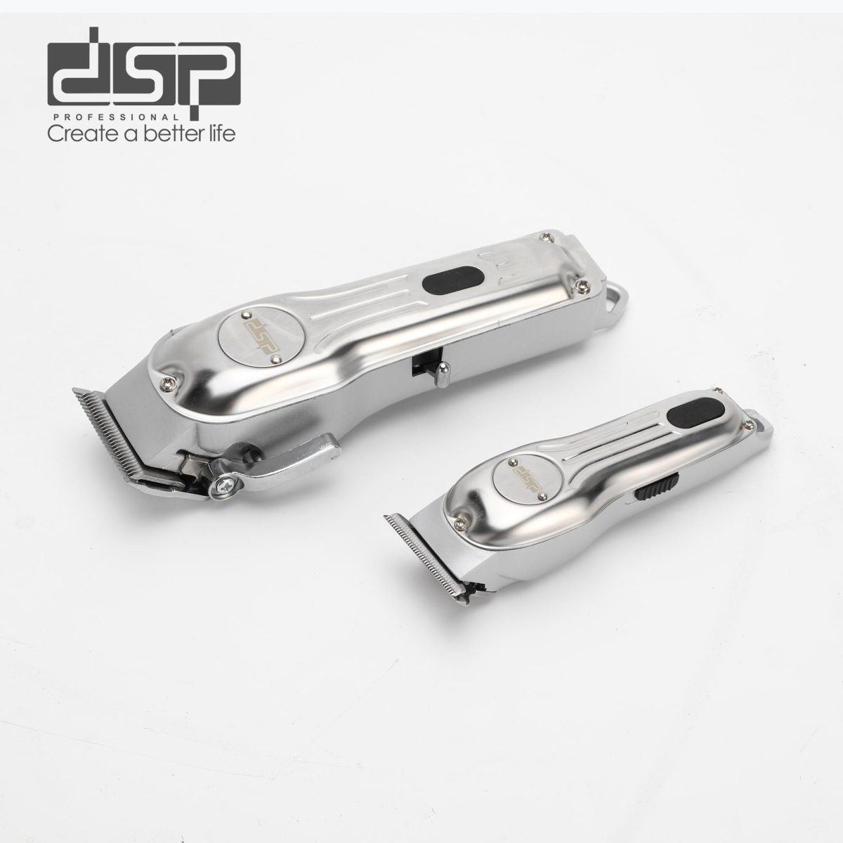 Set makinë qethjeje dhe trimmer metalik DSP 80170 me ekran LED