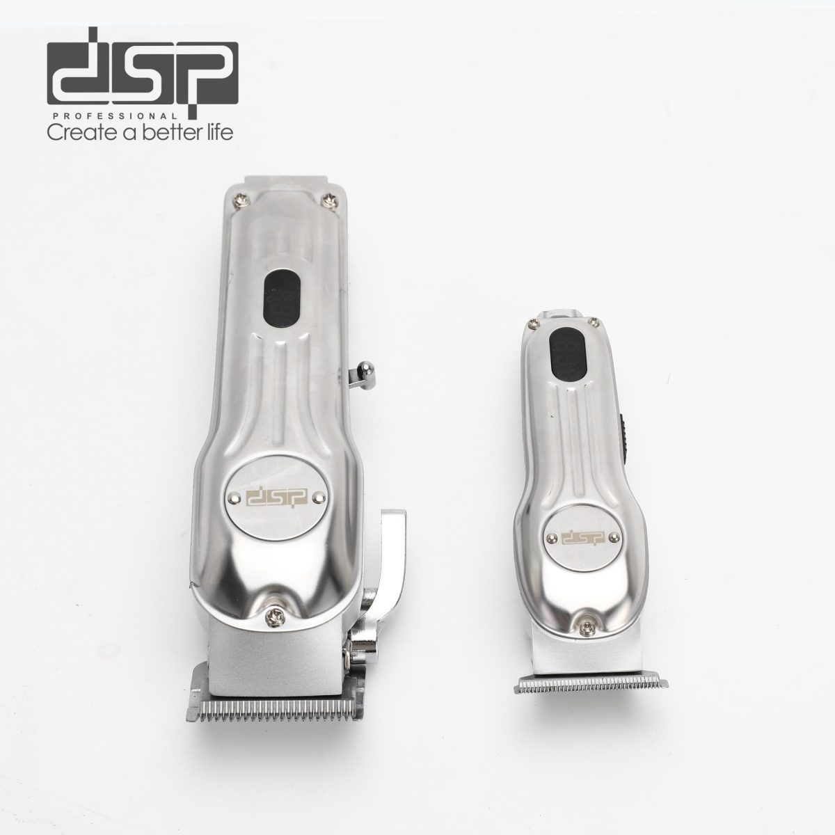 Set makinë qethjeje dhe trimmer metalik DSP 80170 me ekran LED