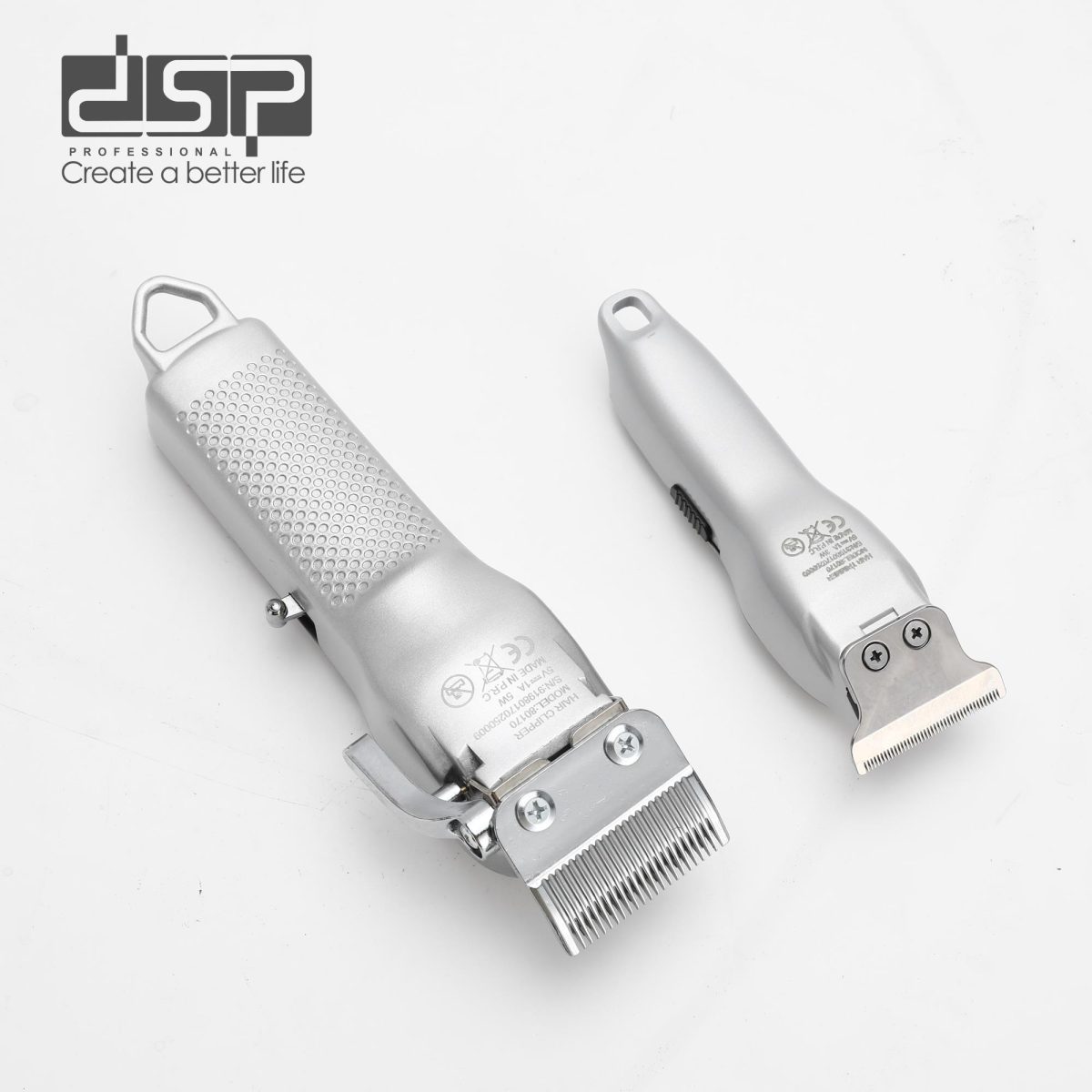 Set makinë qethjeje dhe trimmer metalik DSP 80170 me ekran LED