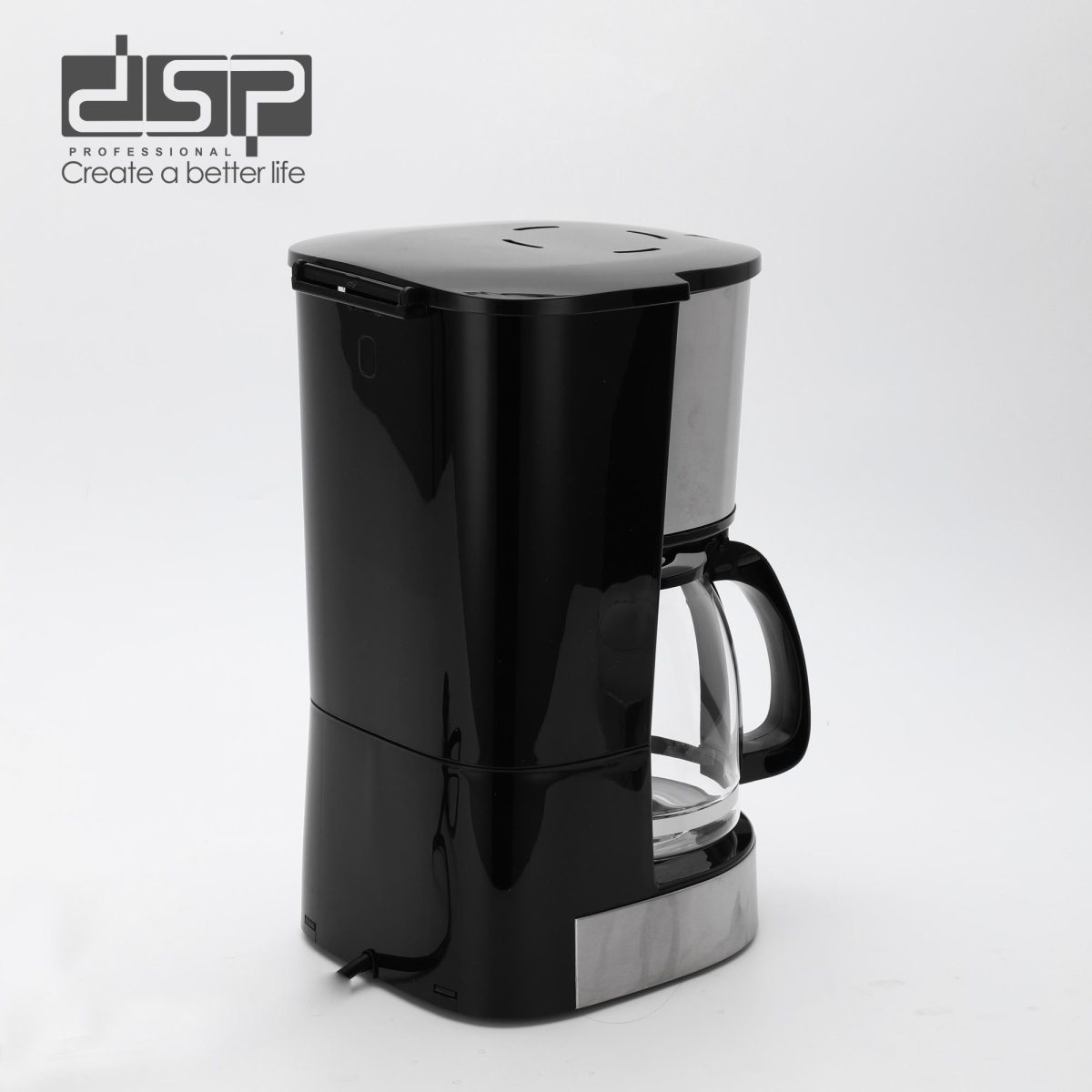 Makineri kafeje DSP KA3128 me trup inox dhe gotë xhami 1.5L