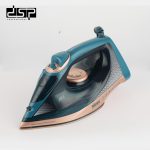 Hekur me avull DSP KD1351 me dizajn jeshil dhe rozë metalike, bazë qeramike dhe rregullator temperature
