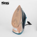 Hekur me avull DSP KD1351 me dizajn jeshil dhe rozë metalike, bazë qeramike dhe rregullator temperature