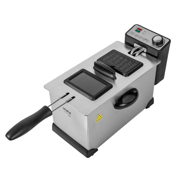 Fritezë VIVAX DF-2003SS 2000W me kazan inox 3L dhe kapak me dritare