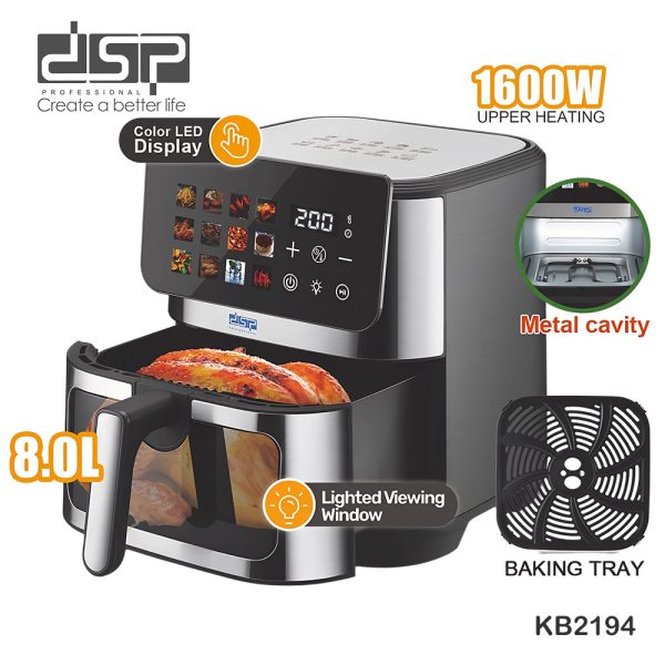 Air Fryer DSP KB2194 me 12 programe, ekran prekje dhe ngrohje dyfishe sipër-poshtë