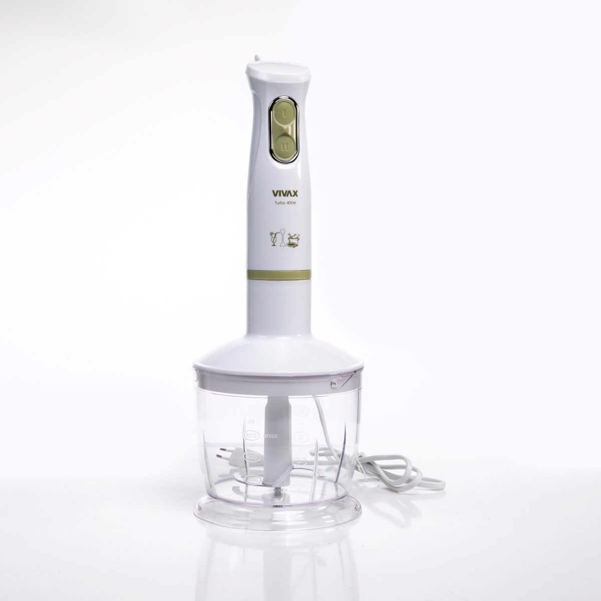 VIVAX HBS-400WG Set 3 në 1 Blender, Grirëse, Rrahëse Veze 400W – E Bardhë & Jeshile - Figura 3