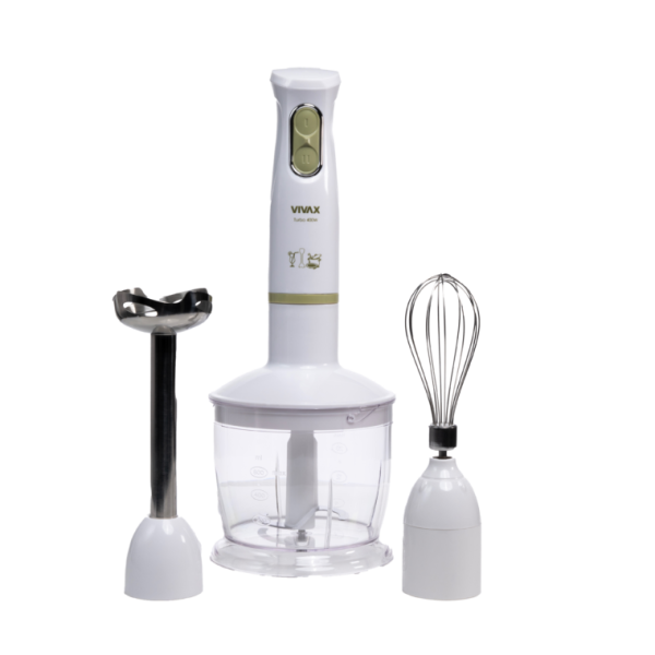 VIVAX HBS-400WG Set 3 në 1 Blender, Grirëse, Rrahëse Veze 400W – E Bardhë & Jeshile
