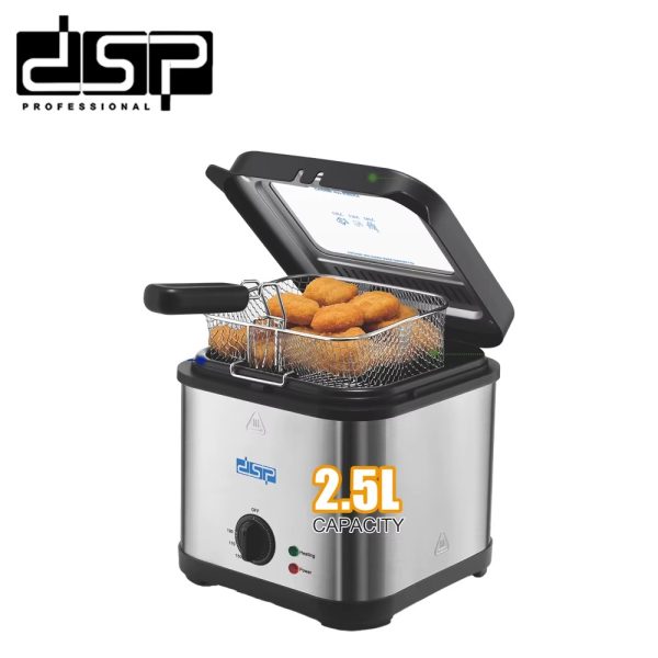Fritezë Elektrike DSP KB2191 2.5L 1200W me dritare xhami dhe trup inox