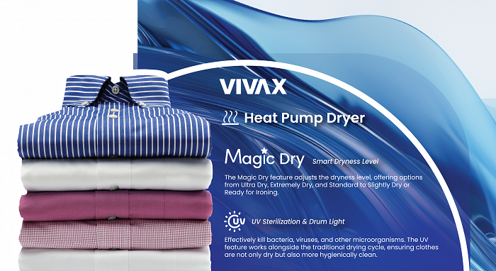 Tharëse Rrobash VIVAX CDR-0816MHP 8Kg me pompë nxehtësie dhe ekran LED