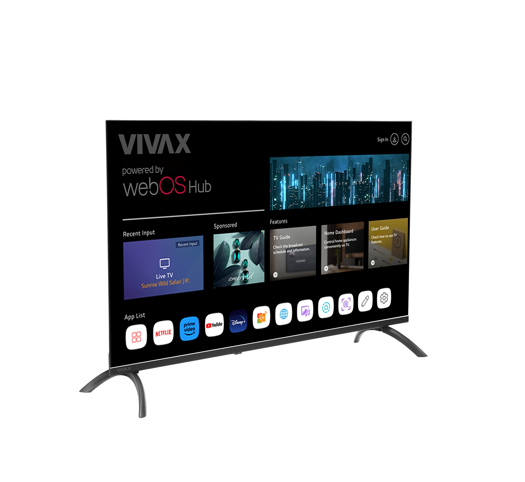 imgi_87_TV-32LE110WO-P-Left Televizor Smart VIVAX LED TV 32LE110WO 32” HD webOS Hub me Wi-Fi dhe garanci 3+2 vite