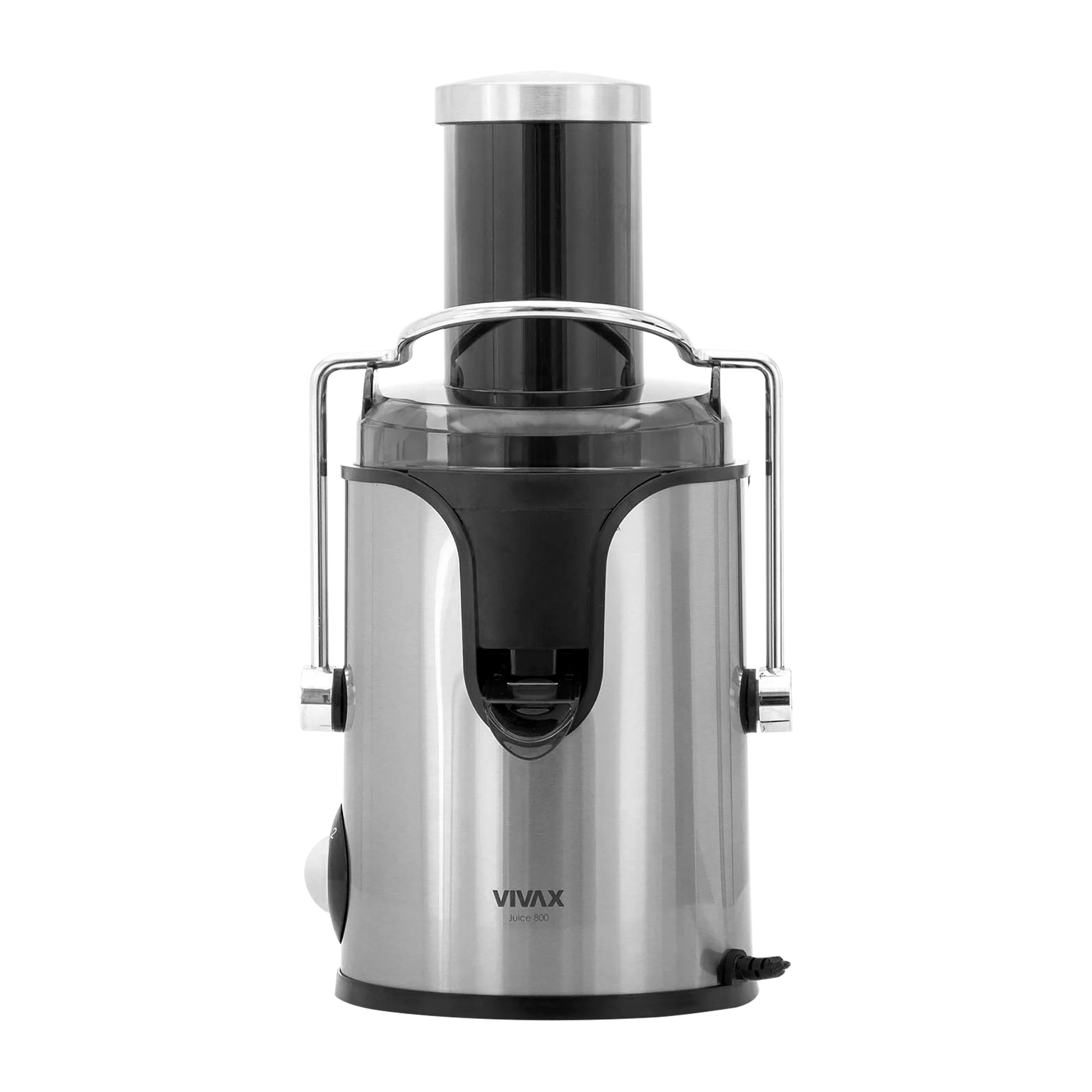 imgi_88_360-sokovnik-aj-800-P-Front Shtrydhëse Frutash & Perimesh VIVAX AJ-800 800W Inox me hapje të gjerë 7.5cm