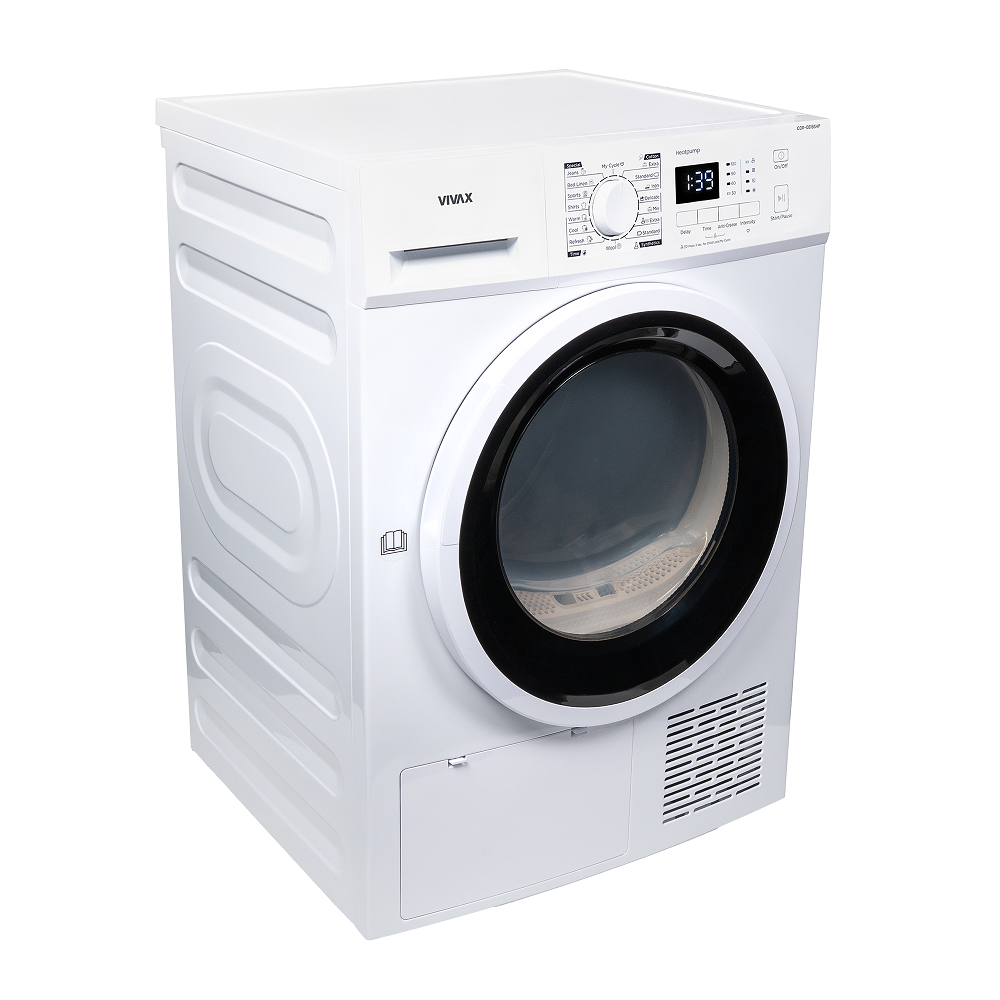 imgi_93_CDR-0816SHP-P-Left Tharëse Rrobash VIVAX CDR-0816SHP me Pompë Nxehtësie 8kg A++ e bardhë