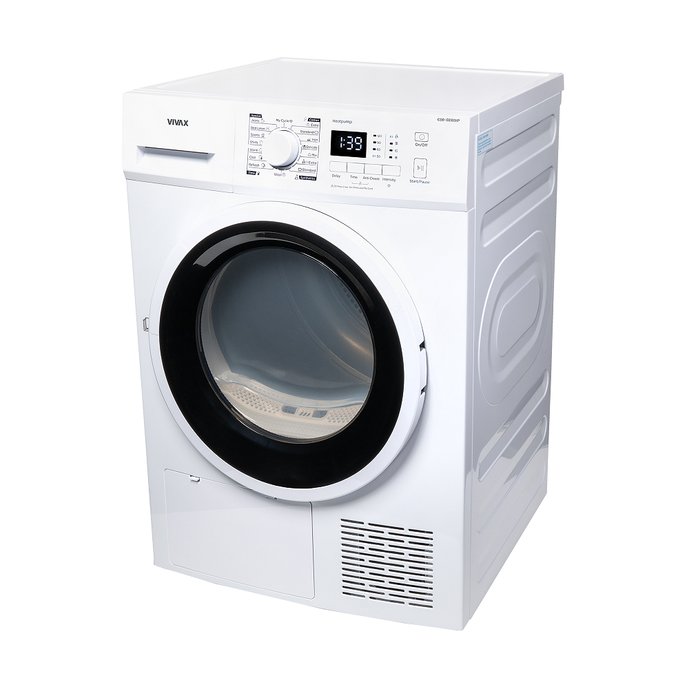 imgi_94_CDR-0816SHP-P-Right Tharëse Rrobash VIVAX CDR-0816SHP me Pompë Nxehtësie 8kg A++ e bardhë