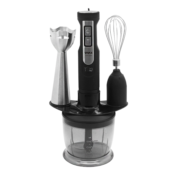 VIVAX HBS-500X Set 3 në 1 Blender, Grirëse, Rrahëse Veze 500W Inox & E Zezë