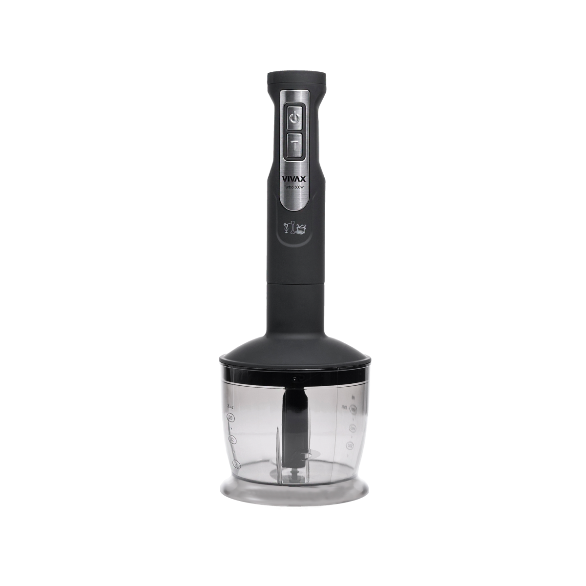 VIVAX HBS-500X Set 3 në 1 Blender, Grirëse, Rrahëse Veze 500W Inox & E Zezë