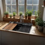 Lavaman Multifunksional Inoksi HAUSBERG HB-C9955NG me rubinet dixhital dhe prerëse të integruar