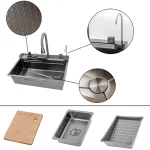 Lavaman Multifunksional Inoksi HAUSBERG HB-C9955NG me rubinet dixhital dhe prerëse të integruar