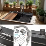 Lavapjatë Multifunksional Inoksi me Rubinet Dixhital HAUSBERG HB-C9955NG - Figura 3