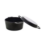 Tenxhere Gize 2 në 1 Iron Series 25cm Estia 14582 me kapak-tigan grill prej gize