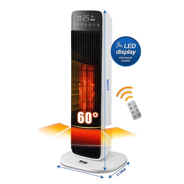 Ngrohës PTC DSP KD3103 2000W me oscilim 60° dhe telekomandë